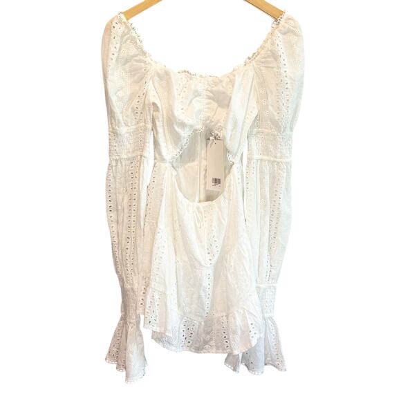 Sabo NWT White Eyelet Zeta Mini Dress - size XS - Picture 3 of 9